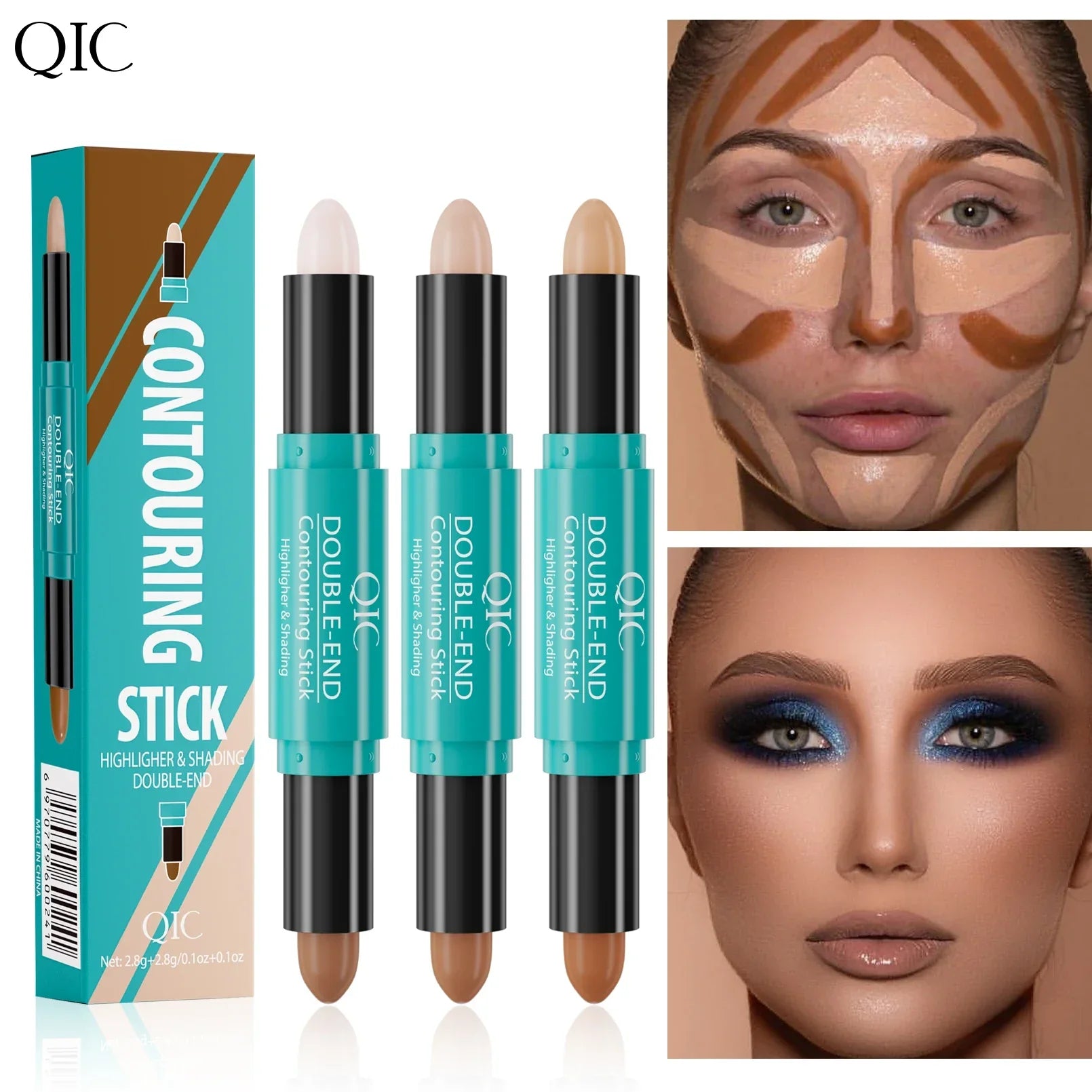 Baton Fond de Teint Double tete - Correcteur Visage - QIC
