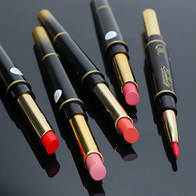Crayon a levre 2 en 1 - Rouge a levre longue duree - QIC