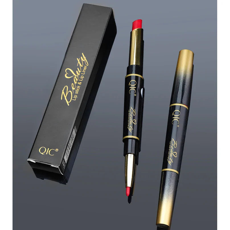 Crayon a levre 2 en 1 - Rouge a levre longue duree - QIC