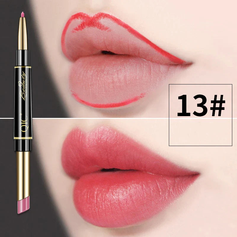 Crayon a levre 2 en 1 - Rouge a levre longue duree - QIC