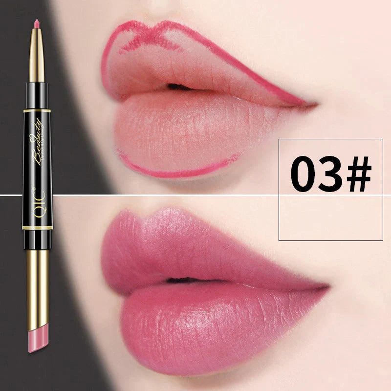 Crayon a levre 2 en 1 - Rouge a levre longue duree - QIC