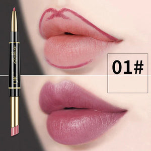 Crayon a levre 2 en 1 - Rouge a levre longue duree - QIC