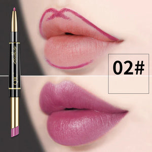Crayon a levre 2 en 1 - Rouge a levre longue duree - QIC