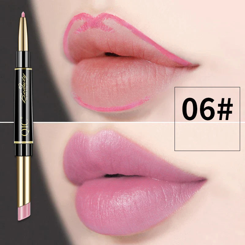 Crayon a levre 2 en 1 - Rouge a levre longue duree - QIC