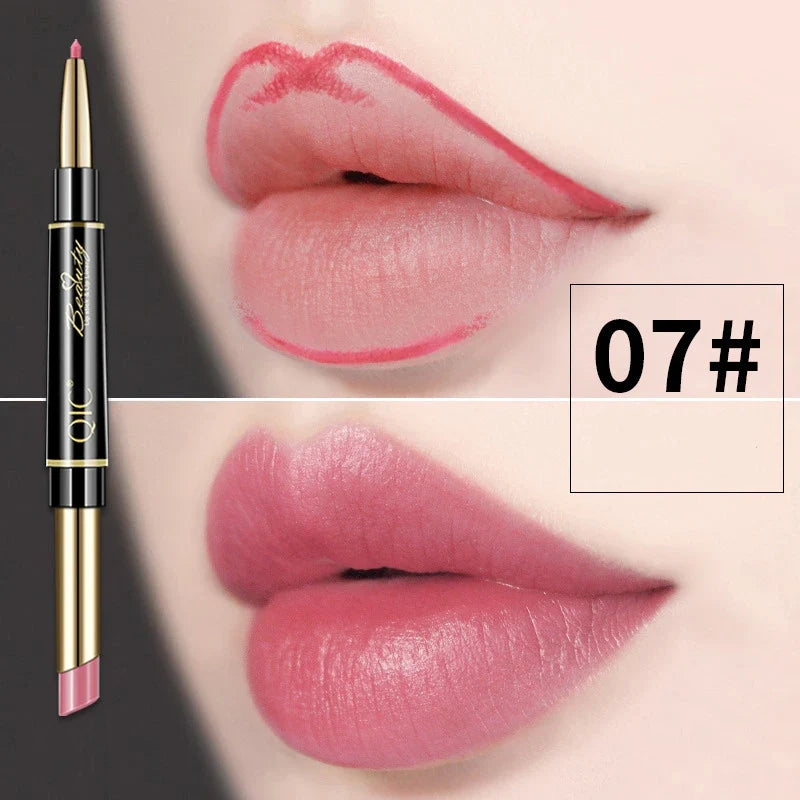 Crayon a levre 2 en 1 - Rouge a levre longue duree - QIC