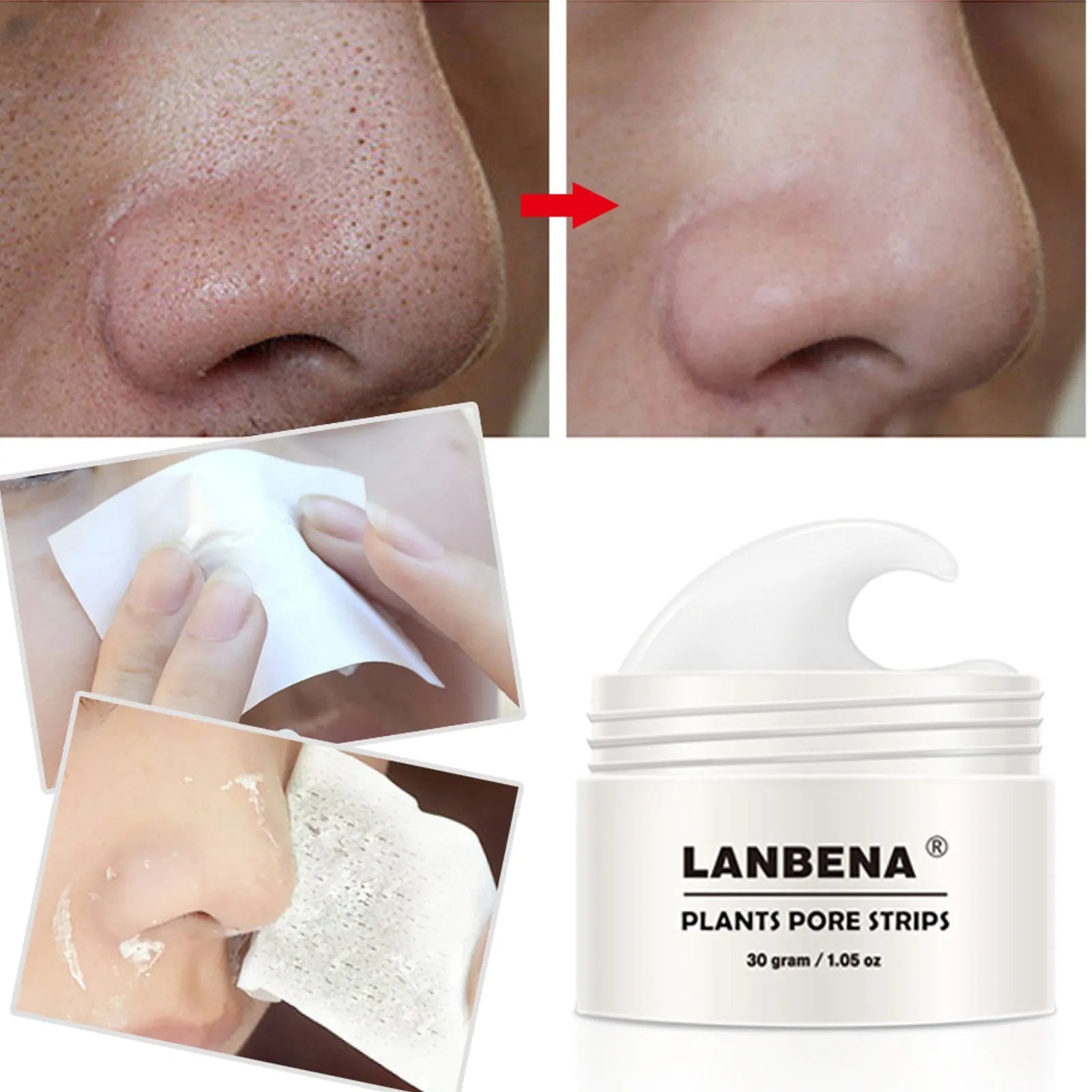Creme anti-point noir visage - LANBENA + papiers