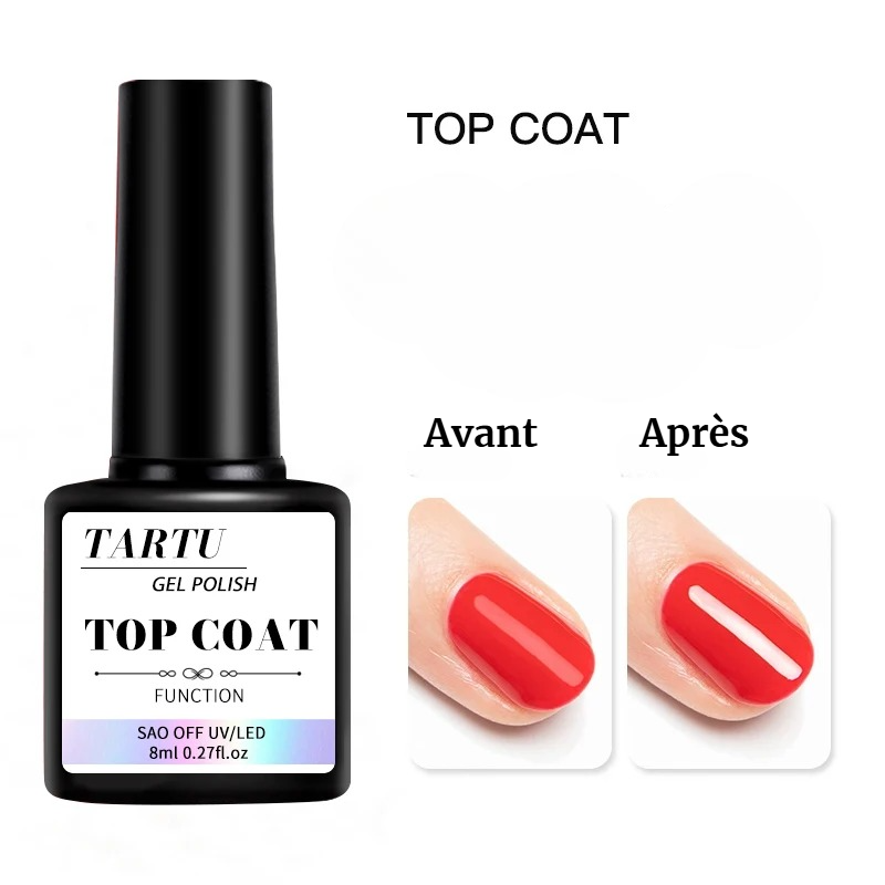 Ensemble Vernis à Ongles Top Coat et Base Coat 8ml