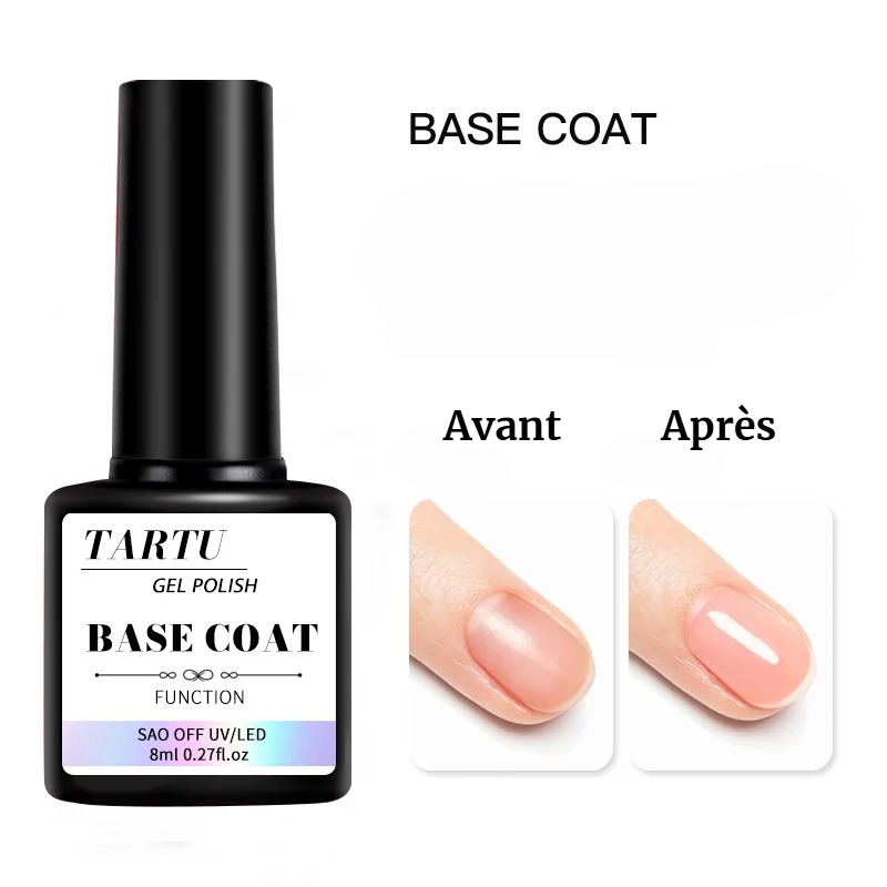 Ensemble Vernis à Ongles Top Coat et Base Coat 8ml