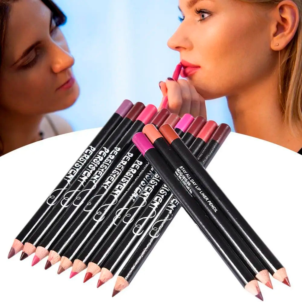 Ensemble de Crayons a Levres Professionnel 12 pieces