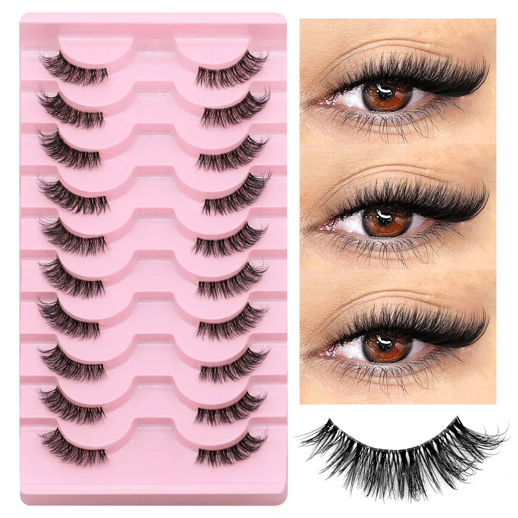 Faux-cils Longs Noir Naturels 3D – 10 paires