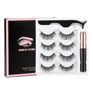Faux Cils Magnetiques 4 Paires - Eyeliner Liquide
