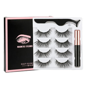 Faux Cils Magnetiques 4 Paires - Eyeliner Liquide