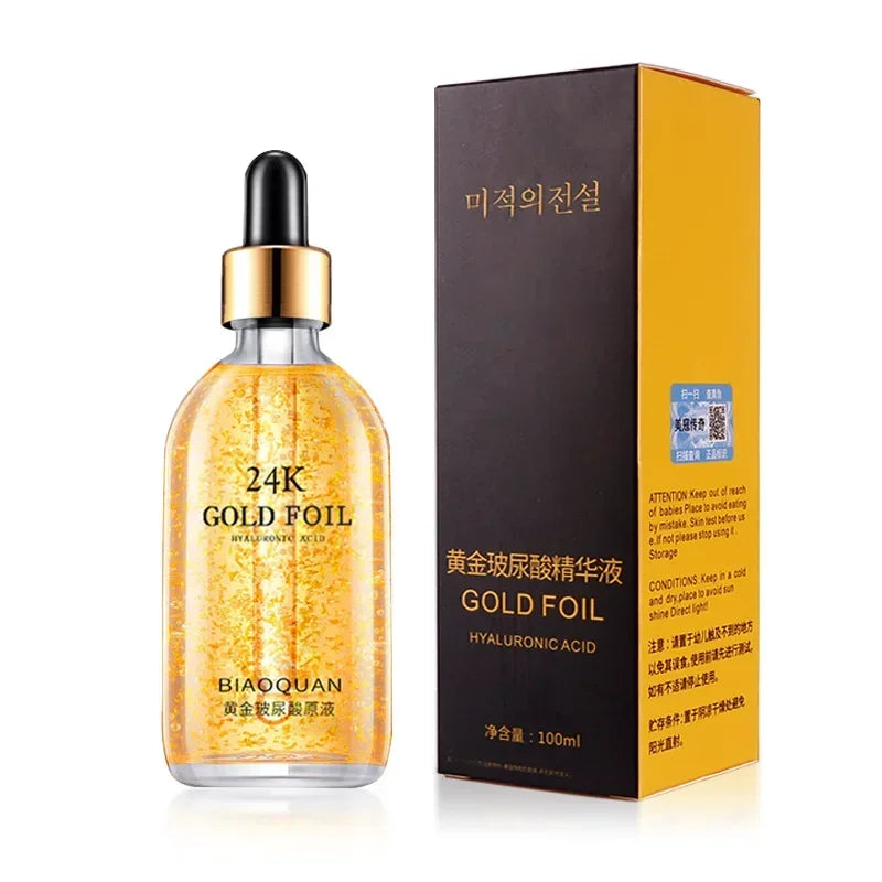 Sérum Acide Hyaluronique 24K Gold Foil pour Visage.