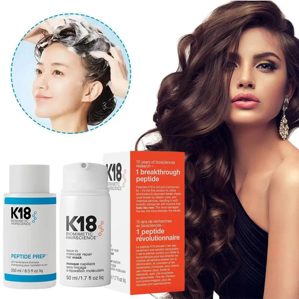 Shampooing doux et Masque Capillaire Sans Rinçage - K18